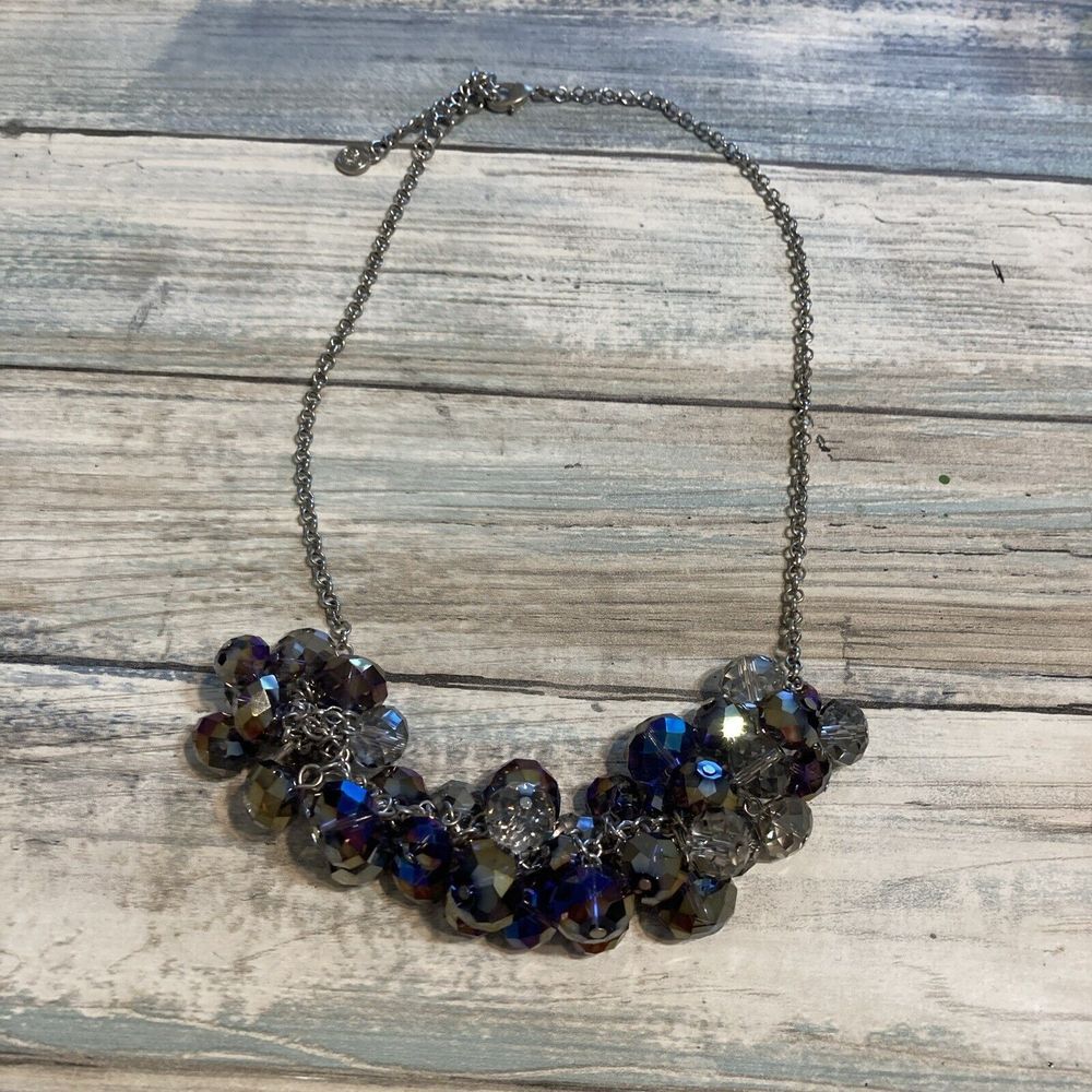 Simply Vera By‎ Vera Wang Aurora Borealis Blue Purple Beads 21" Necklace NWOT